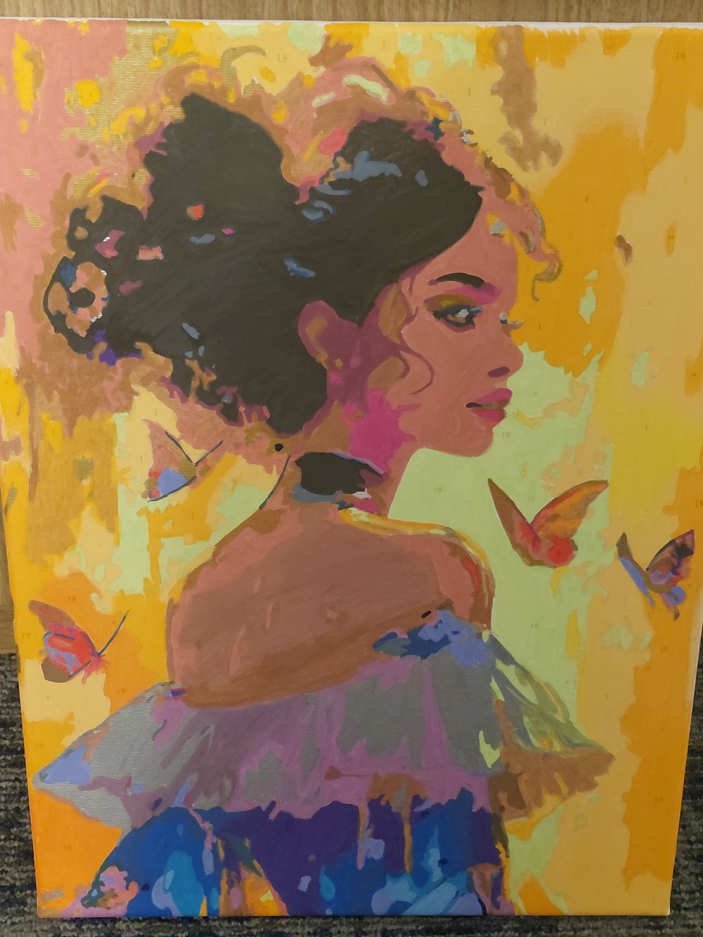 Colorful Butterfly Portrait Canvas Art - Paint By Numbers